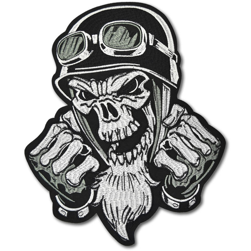 Moto nášivka Screaming Skull XXL na záda 31 cm x 28 cm