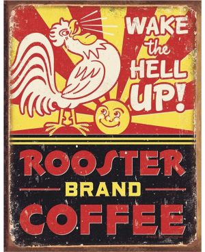 Tablica metalowa Rooster Brand Coffee 40 cm x 32 cm