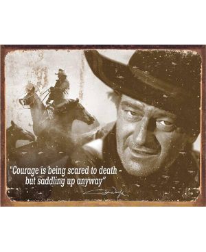 Tablica metalowa John Wayne - Courage 40 cm x 32 cm