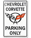 Plechová cedule Chevrolet Corvette Parking 30cm x 45 cm