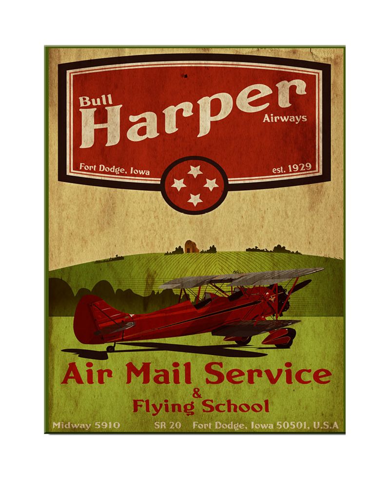 Plechová cedule Harper Air Mail Service 40 cm x 32 cm