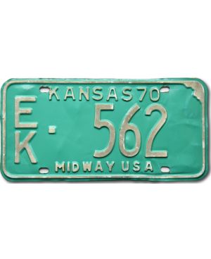 Americká SPZ Kansas 1970 Green EK 562