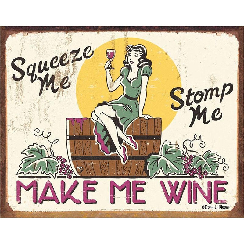 Plechová cedule Moore - Make me Wine 40 cm x 32 cm