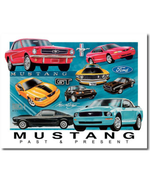 Plechová cedule Ford Mustang Chronology 32 cm x 40 cm