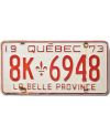 Kanadyjska tablica rejestracyjna Quebec 1973 White 8K-6948