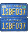 Tablica rejestracyjna USA California Blue 1SBF037 para