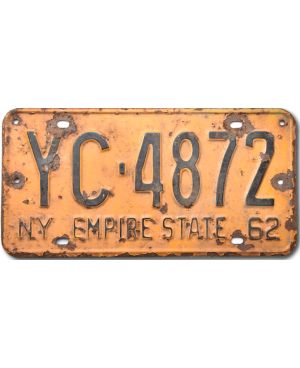 Tablica rejestracyjna USA New York 1962 Yellow YC-4872