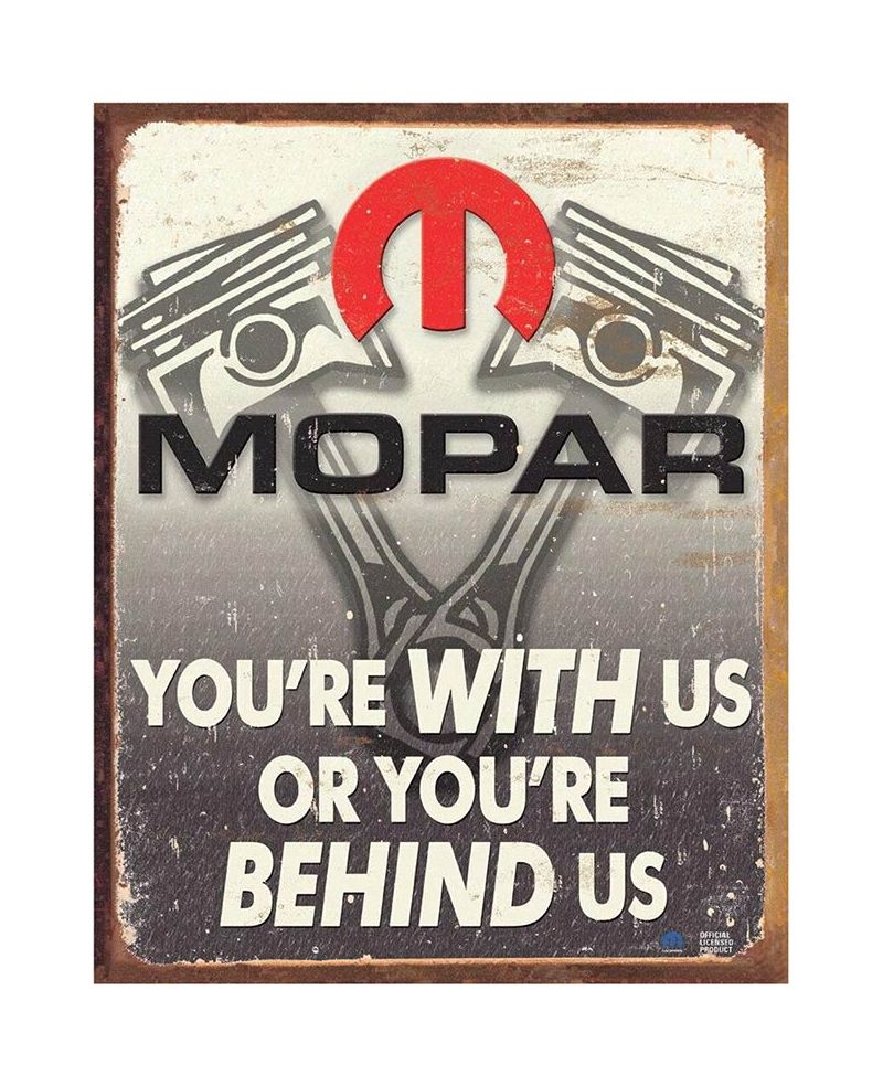 Plechová cedule MOPAR - You are behind us 32 cm x 40 cm