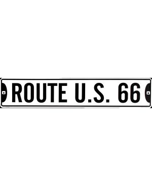 Tablica metalowa Route U.S. 66 white 60 cm x 13 cm