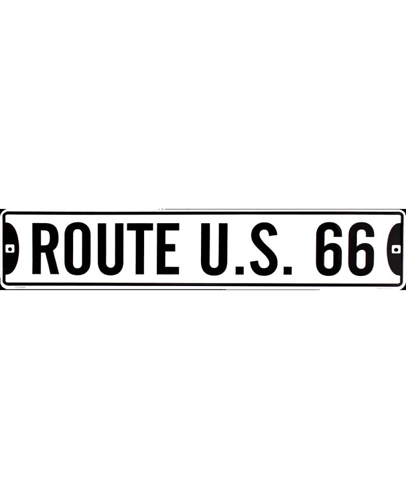 Plechová cedule Route U.S. 66 white 60 cm x 13 cm