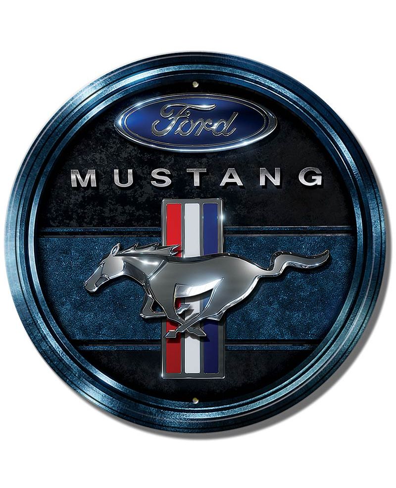 Plechová cedule Ford Mustang Blue 30 cm