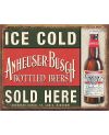 Tablica metalowa Anheuser Busch Ice Cold 32 cm x 40 cm