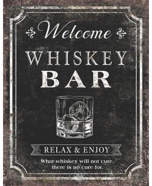 Tablica metalowa Whiskey Bar 32 cm x 40 cm