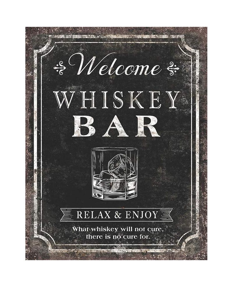 Tablica metalowa Whiskey Bar 32 cm x 40 cm