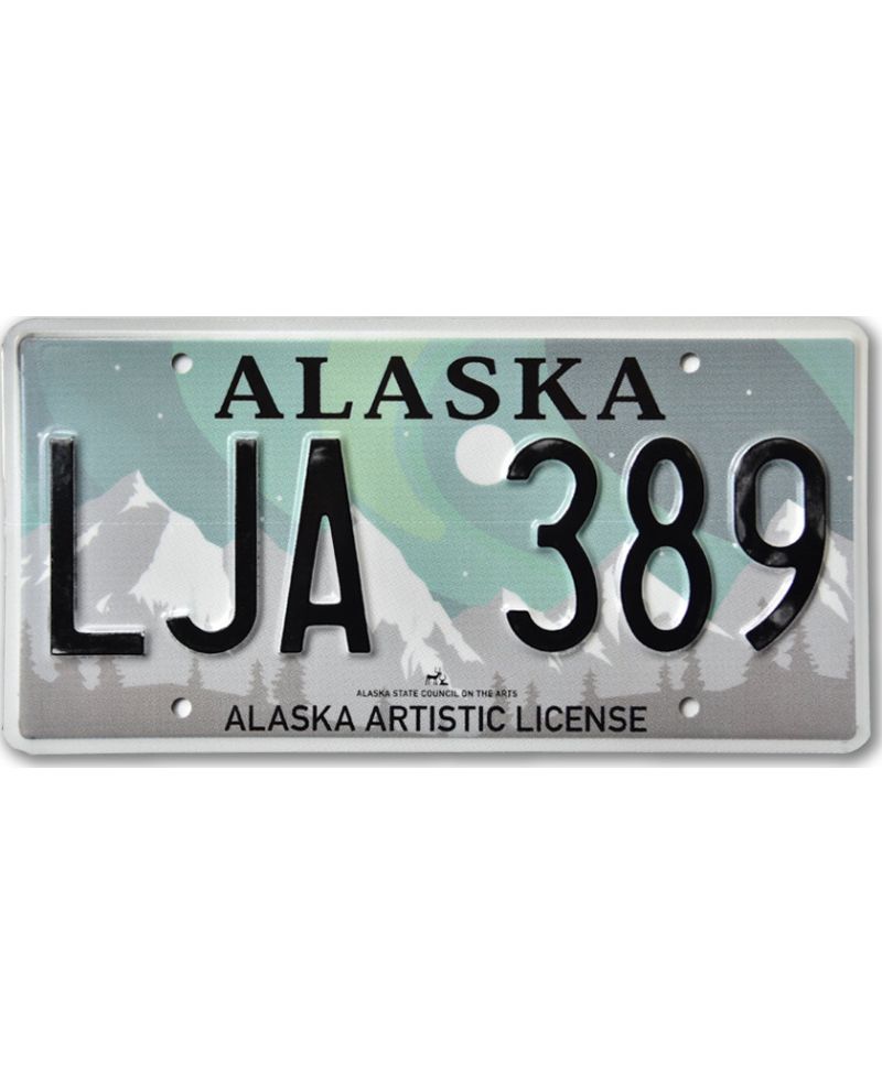 Tablica rejestracyjna USA Alaska Aurora Borealis LJA 389