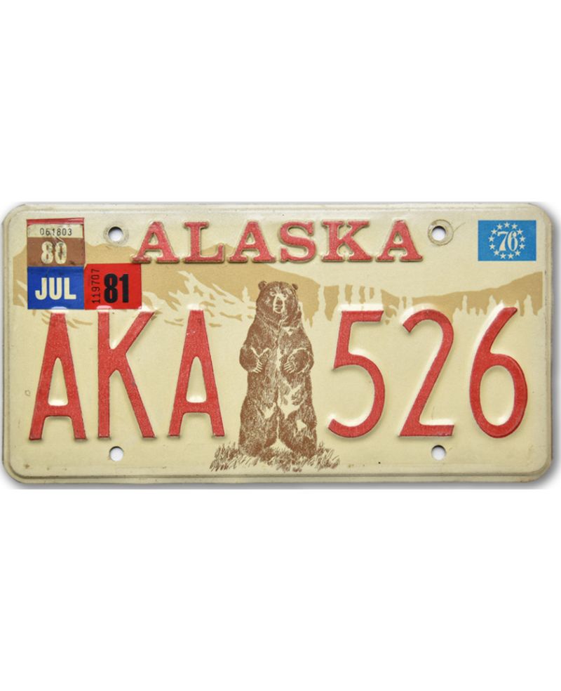 Tablica rejestracyjna USA Alaska Bear 1976 AKA 526