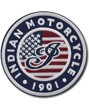 Naszywka Indian Motorcycle US flag blue 9 cm