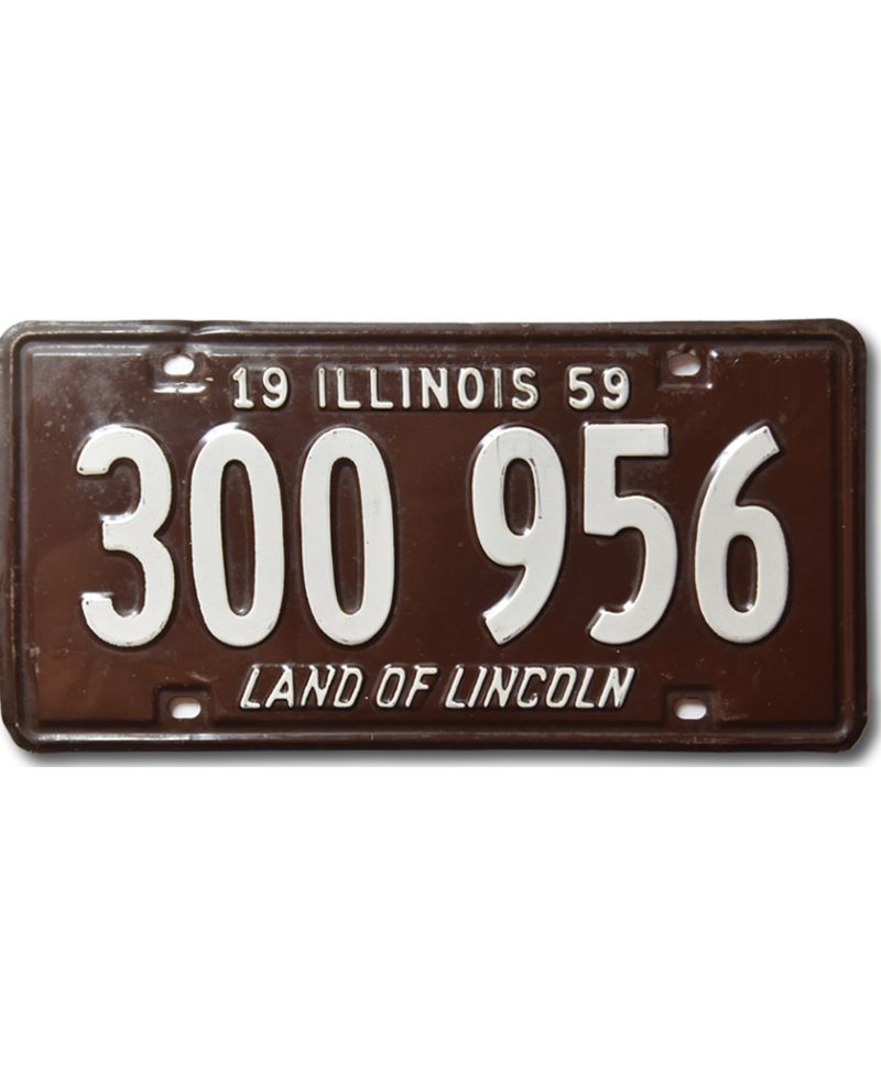 Tablica rejestracyjna USA Illinois 1959 Brown 300 956