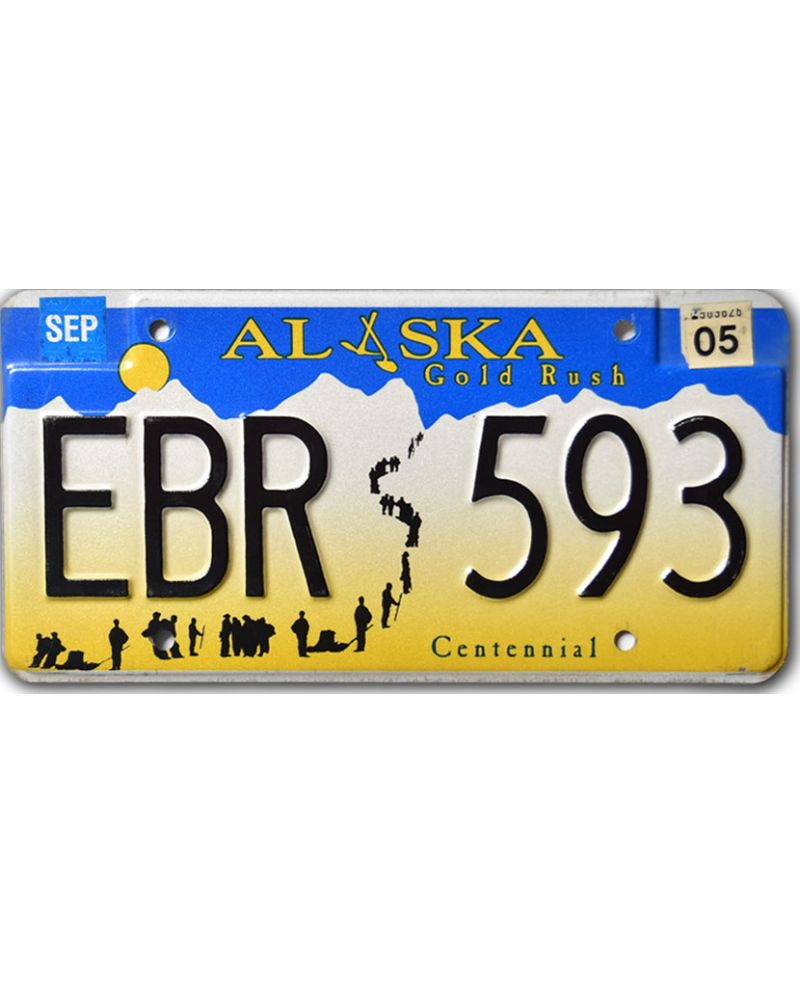 Tablica rejestracyjna USA Alaska Gold Rush EBR 593