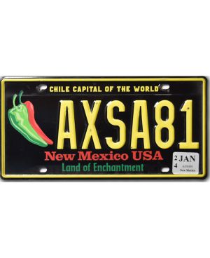 Tablica rejestracyjna USA New Mexico Chile Capital AXSA81