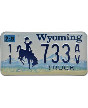 Tablica rejestracyjna USA Wyoming Blue Mountains Truck