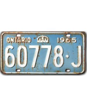 Kanadyjska tablica rejestracyjna Ontario 1965 Blue 60778-J