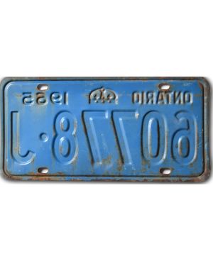 Kanadyjska tablica rejestracyjna Ontario 1965 Blue 60778-J