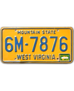 Tablica rejestracyjna USA West Virginia Mountain State 6M-7876