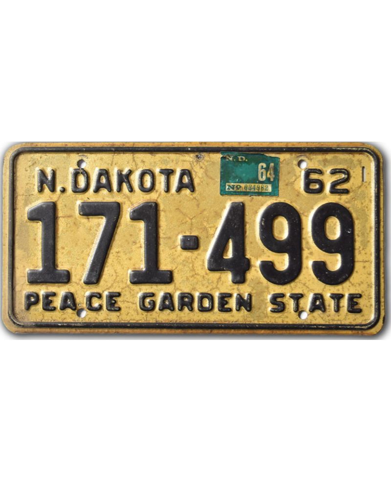 Tablica rejestracyjna USA North Dakota 1962 Peace Garden 171-499