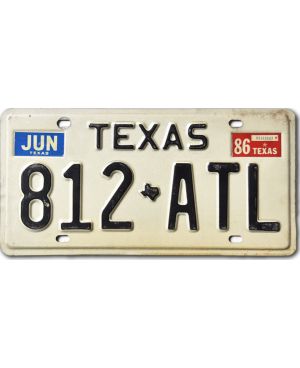 Tablica rejestracyjna USA Texas White 812-ATL