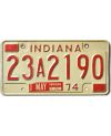 Tablica rejestracyjna USA Indiana 1974 White 23A2190