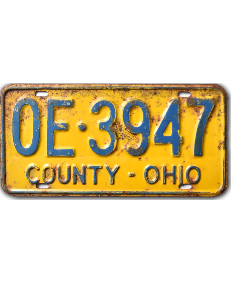 Tablica rejestracyjna USA Ohio County Yellow OE-3947