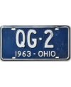 Tablica rejestracyjna USA Ohio 1963 Blue QG-2