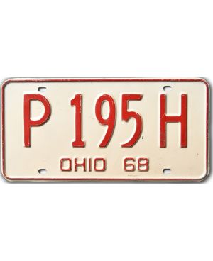 Tablica rejestracyjna USA Ohio 1968 White P 195H