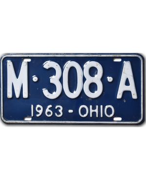 Tablica rejestracyjna USA Ohio 1963 Blue M-308-A