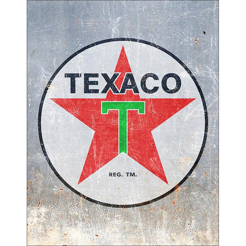 Plechová cedule Texaco Grey Weathered 32 cm x 40 cm