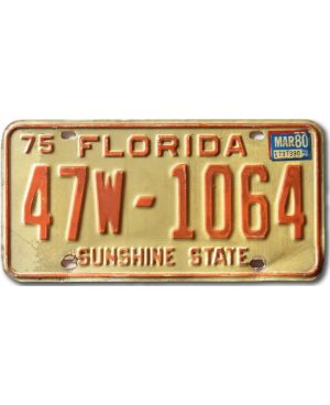 Tablica rejestracyjna USA Florida 1975 Sunshine State 47W-1064