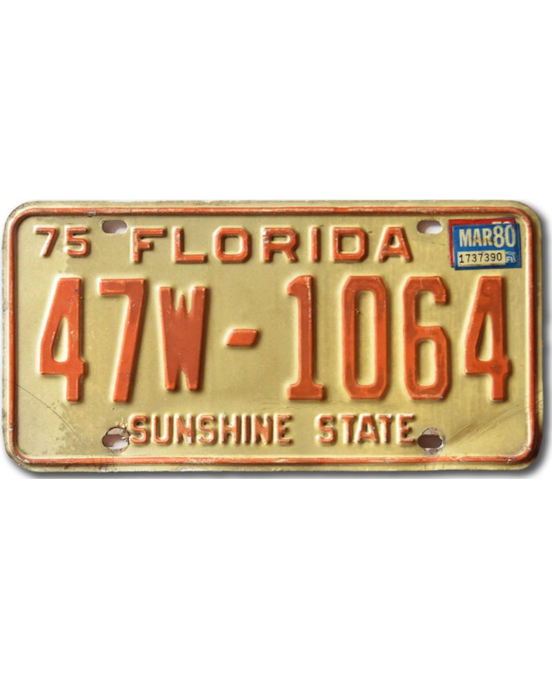 Americká SPZ Florida 1975 Sunshine State 47W-1064