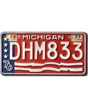 Tablica rejestracyjna USA Michigan 1976 Stars DHM833