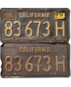 Tablica rejestracyjna USA California 1963 Black 83 673H para