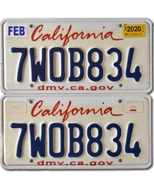 Tablica rejestracyjna USA California 7WOB834 para