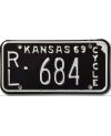 Motocyklowa Tablica Rejestracyjna USA Kansas 1969 RL 684