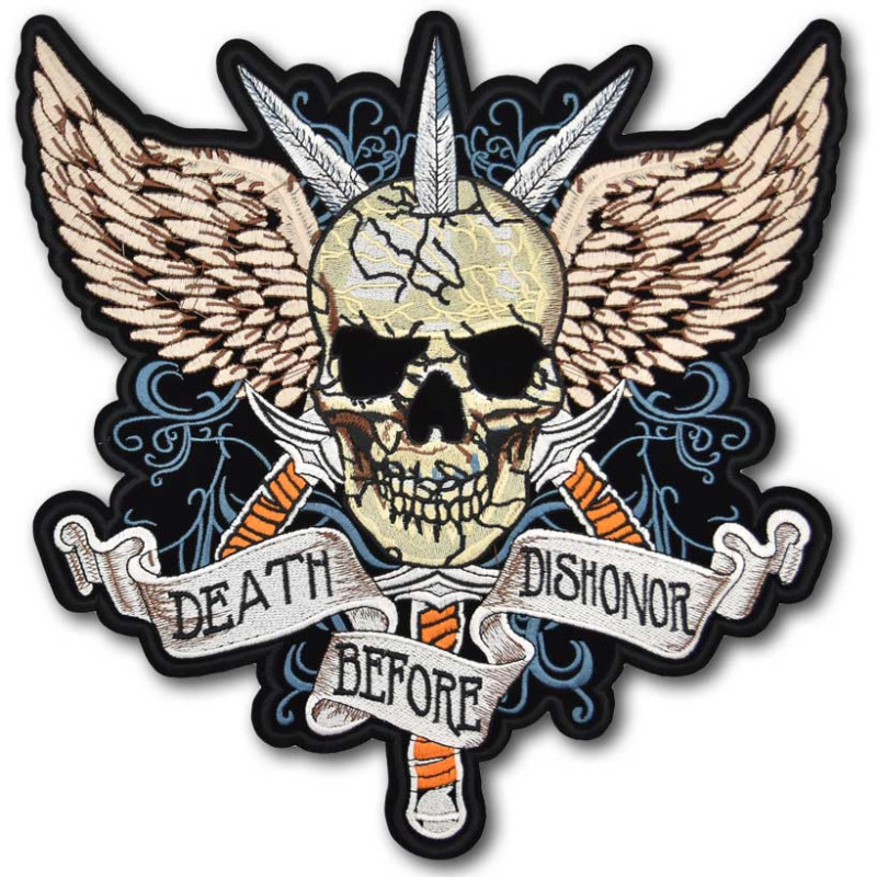 Moto nášivka Death Before Dishonor XXL na záda 30 cm x 30 cm