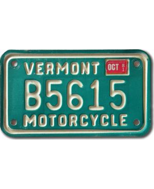 Motocyklowa Tablica Rejestracyjna USA Vermont B5615