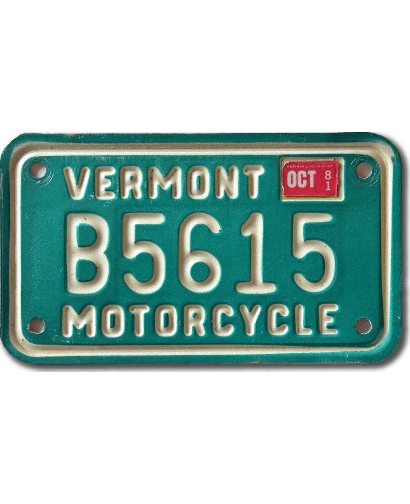 Motocyklowa Tablica Rejestracyjna USA Vermont B5615