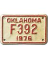 Motocyklowa Tablica Rejestracyjna USA Oklahoma 1976 F392