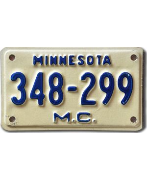 Motocyklowa Tablica Rejestracyjna USA Minnesota 348-299