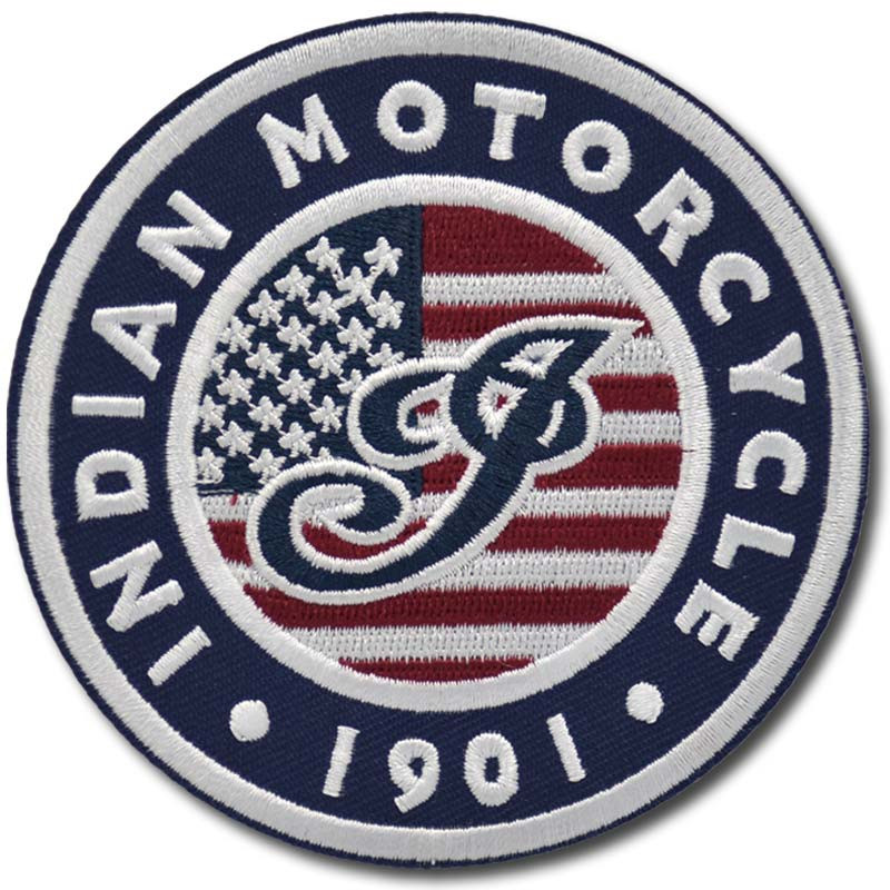 Moto nášivka Indian Motorcycle US flag blue 9 cm