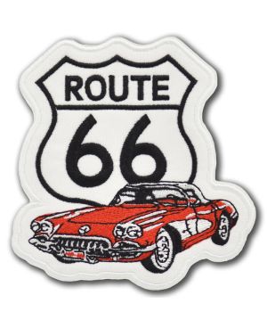 Naszywka Route 66 Corvette 9 cm x 9 cm