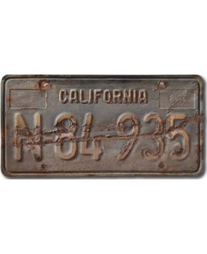 Tablica rejestracyjna USA California 1963 Black N 84 935